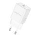 Borofone Φορτιστής GaN με Θύρα USB-C και Καλώδιο USB-C - Lightning 30W Power Delivery Λευκός (BN13 Safety)