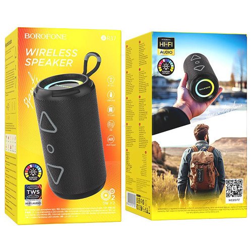 Borofone Br37 Ηχείο Bluetooth με Ραδιόφωνο και Διάρκεια Μπαταρίας έως 2 ώρες Μαύρο