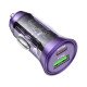 Borofone Car charger BZ26A Shadow - USB + Type C - PD 43W 3A transparent-purple