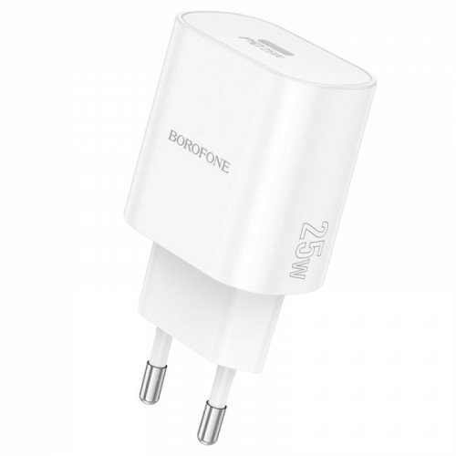 Charger BOROFONE BA82A Platinum single port USB-C PD25W charger EU white
