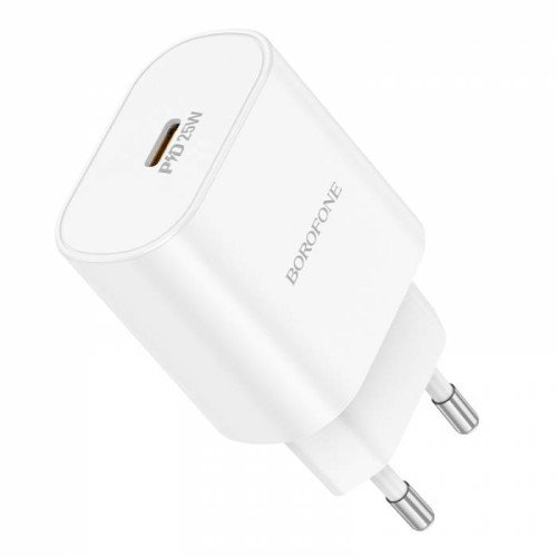Charger BOROFONE BA82A Platinum single port USB-C PD25W charger EU white