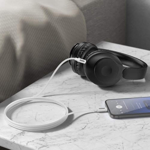 Borofone BL20 Καλώδιο ήχου True Sound AUX, 3,5 mm σε καλώδιο Lightning (Λευκο)