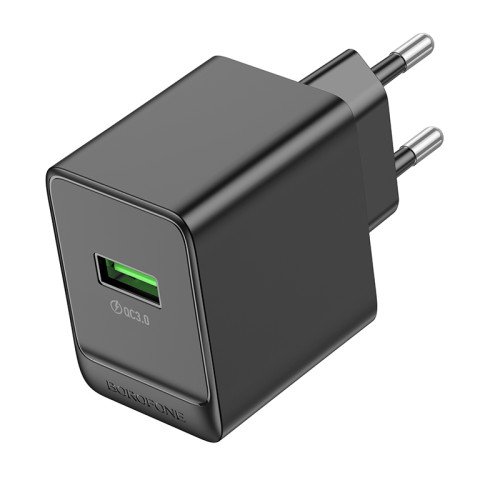 BOROFONE BAS12 Erudite 18W QC3.0 Single Port Charger -  Black