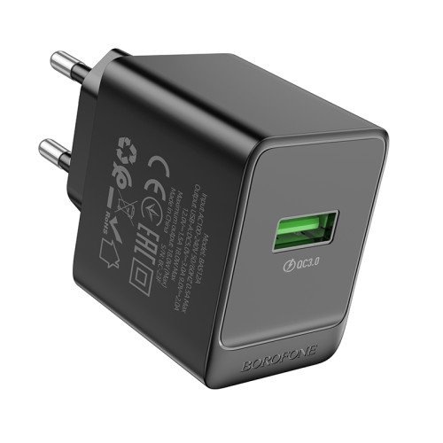 BOROFONE BAS12 Erudite 18W QC3.0 Single Port Charger -  Black