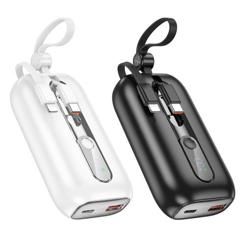 BOROFONE Power Bank Borofone BJ46 Lord 10000mAh PD20W+22.5W with cable (Type-C+Lightning) - White