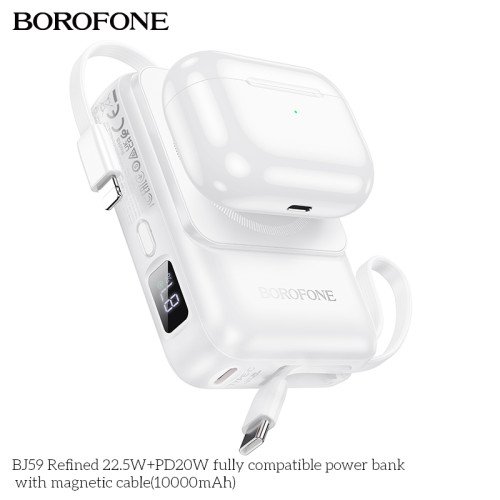 Borofone BJ59 22.5W + PD20W Power Bank (10,000mAh) White