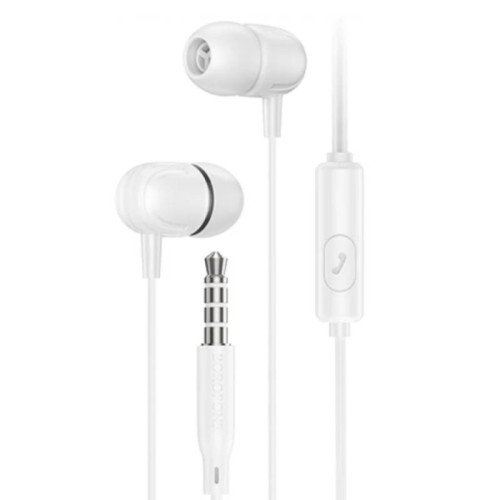 Borofone BM76 In-ear Handsfree με Βύσμα 3.5mm Λευκό