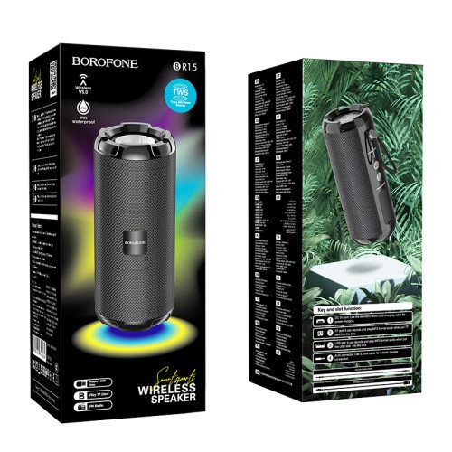 Borofone BR15 Ηχείο Bluetooth 10W με Ραδιόφωνο και Διάρκεια Μπαταρίας έως 2.5 ώρες Μαύρο