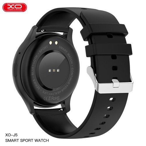 XO J5 Smartwatch με Παλμογράφο (Μαύρο)