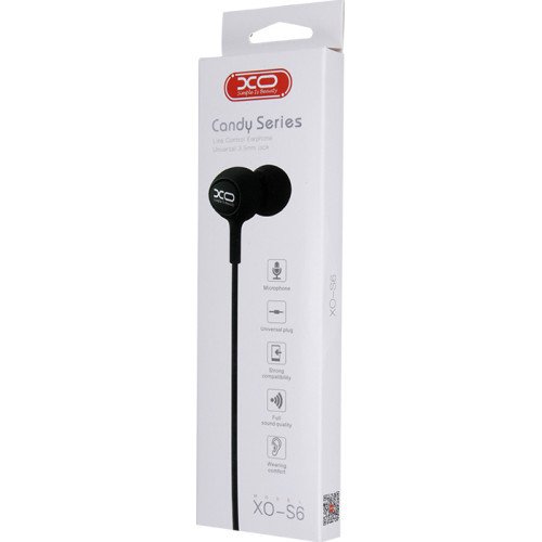 XO S6 In-ear Handsfree με Βύσμα 3.5mm Μαύρο