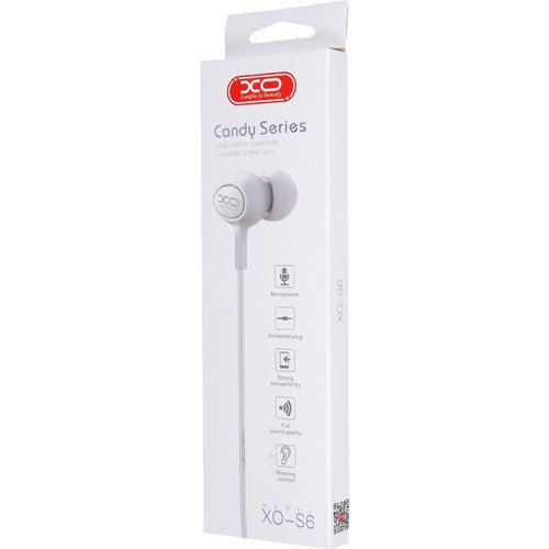 XO S6 In-ear Handsfree με Βύσμα 3.5mm Λευκό