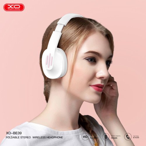 XO BE39 Ασύρματα Bluetooth Over Ear Ακουστικά με 8 ώρες Λειτουργίας Λευκά