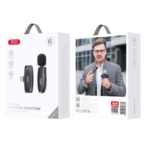XO MKF08A Type-C Wireless Collar Mic Ασύρματο μικρόφωνο με μείωση ακύρωσης θορύβου AI