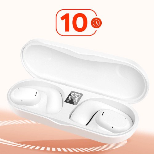 XO X25 Open Ear Bluetooth Handsfree Ακουστικά με Θήκη Φόρτισης Λευκά