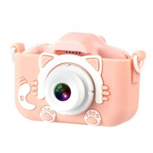 XO XJ01 Παιδική Κάμερα Διπλού Φακού Με Κάλυμμα Σιλικόνης (PINK)