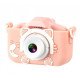 XO XJ01 Παιδική Κάμερα Διπλού Φακού Με Κάλυμμα Σιλικόνης (PINK)