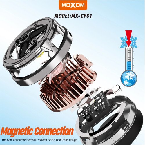 Moxom MX-CP01 Μαγνητικός Ψύκτης Κινητού - Χρώμα: Μαύρο