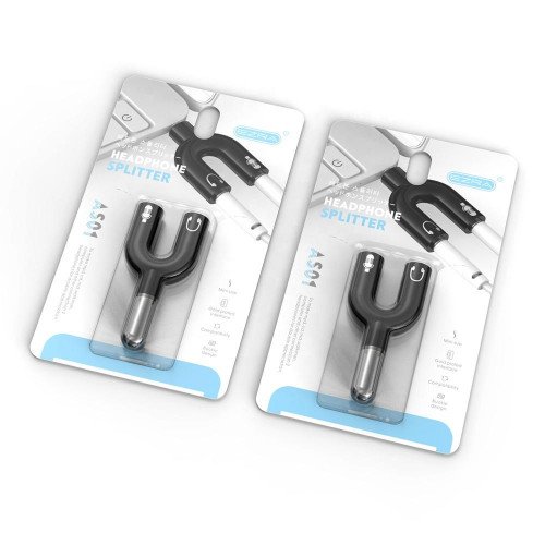 Ezra AD04 Μετατροπέας 3.5mm Male σε 3.5mm 2x Female - Χρώμα: Μαύρο