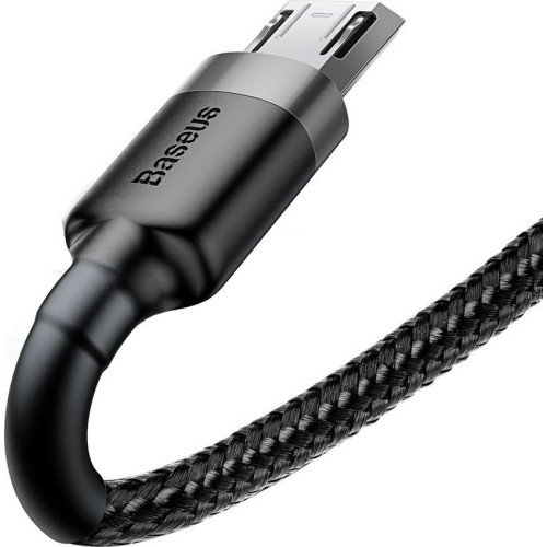 Καλώδιο Baseus Cafule Braided USB 2.0 σε Micro USB 1m (CAMKLF-BG1) - Χρώμα: Μαύρο