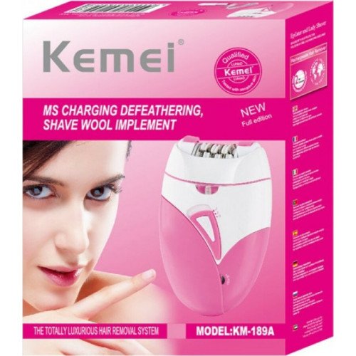 Kemei KM-189A Αποτριχωτική Μηχανή Epilator για Σώμα Ροζ