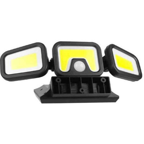 Στεγανός Ηλιακός Προβολέας LED 5W Φυσικό Λευκό με Αισθητήρα Κίνησης & Φωτοκύτταρο IP65 -Χρώμα: Μαύρο