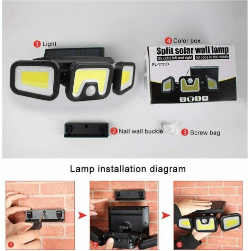 Στεγανός Ηλιακός Προβολέας LED 5W Φυσικό Λευκό με Αισθητήρα Κίνησης & Φωτοκύτταρο IP65 -Χρώμα: Μαύρο