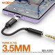 Moxom MX-AX01 Μετατροπέας USB-C Male σε 3.5mm Female - Χρώμα: Μαύρο