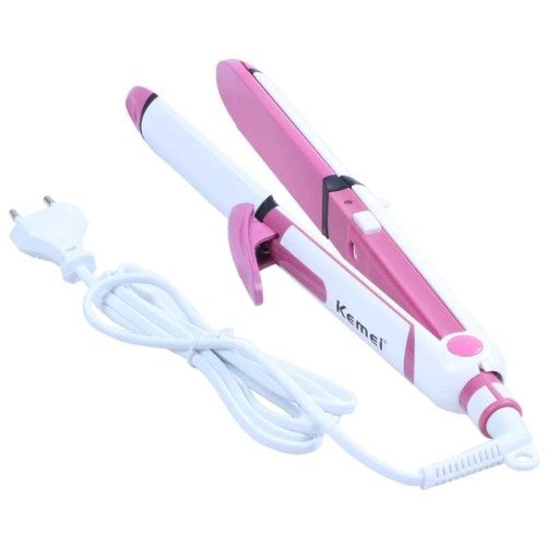 Kemei KM-1291 Επαγγελματική Πρέσα Μαλλιών με Κεραμικές Πλάκες 40W Ροζ