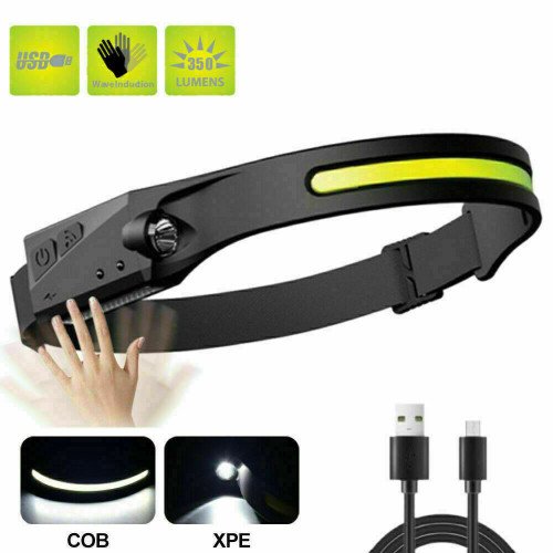 Επαναφορτιζόμενος Φακός Κεφαλής LED Αδιάβροχος IPX4 με Μέγιστη Φωτεινότητα 350lm XPE - Χρώμα: Μαύρο