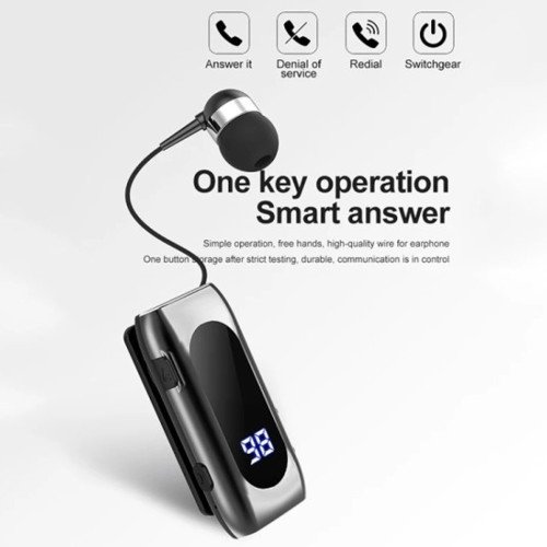 In-ear Bluetooth Handsfree Ακουστικό Πέτου K55 - Χρώμα: Γκρι
