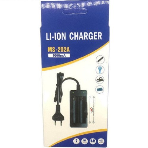 Φορτιστής 2 Μπαταριών Li-ion Μεγέθους 18650 MS-202A - Χρώμα: Μαύρο