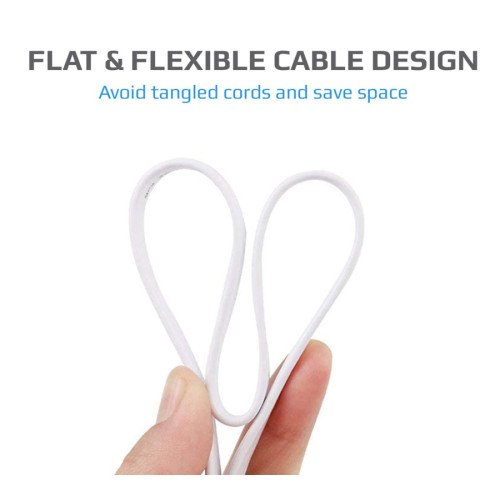 Flat Τηλεφωνικό Καλώδιο RJ11 6P4C 15m (CAB-F006) - Χρώμα: Λευκό