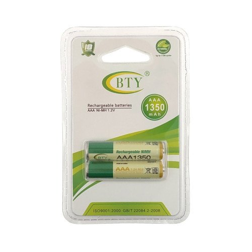BTY Επαναφορτιζόμενες Μπαταρίες AAA Ni-MH 1350mAh 1.2V 2τμχ.