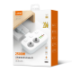 LDNIO SE2435 Πολύπριζο 2 Θέσεων με Διακόπτη 2500W & 3 USB 20W - Χρώμα: Λευκό