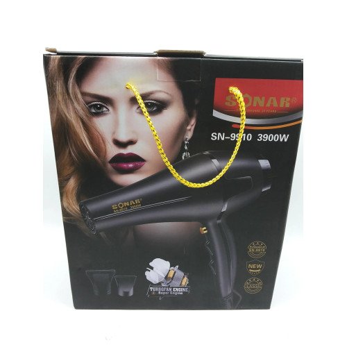 Sonar SN-9910 Επαγγελματικό Πιστολάκι Μαλλιών 3900W - Χρώμα: Μαύρο
