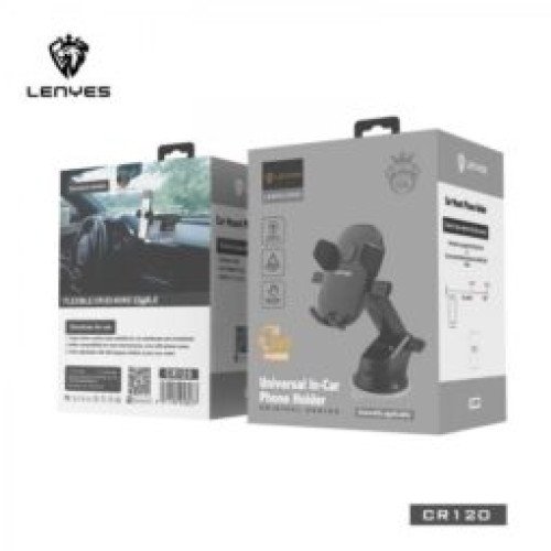 Lenyes CR120 Βάση Αυτοκινήτου Στήριξης Κινητού - Χρώμα: Μαύρο