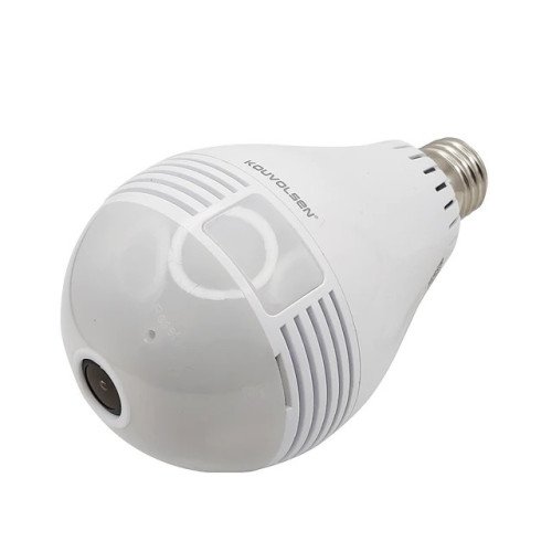 KOUVOLSEN KOS-11004 Κρυφή Κάμερα 360° WiFi Λάμπα Full HD 1080p με Υποδοχή για Κάρτα Μνήμης Light Bulb με Ντουί E27 - Χρώμα: Άσπρο