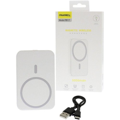 Pavareal PB17 MagSafe PowerBank 5000mAh - Χρώμα: Λευκό
