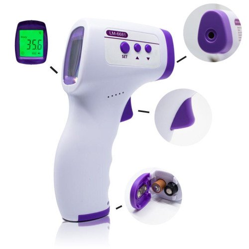 DUWATA LM-6681 Ψηφιακό Θερμόμετρο Μετώπου με Υπέρυθρες Κατάλληλο για Μωρά - Χρώμα: Μωβ