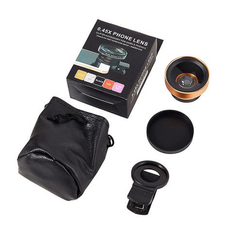 Φακός Κάμερας 0.45x Zoom με Clip on 37mm Phone Lens - Χρώμα: Μαύρο