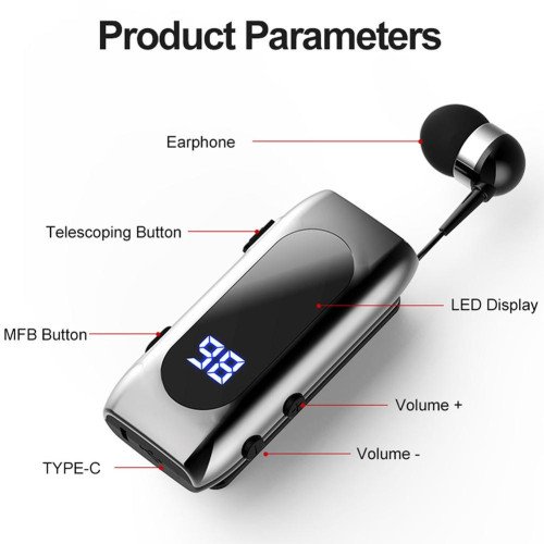 In-ear Bluetooth Handsfree Ακουστικό Πέτου K55 - Χρώμα: Γκρι