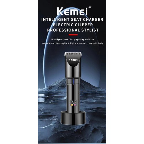 Kemei KM-3293 Επαγγελματική Επαναφορτιζόμενη Κουρευτική Μηχανή Μαύρη