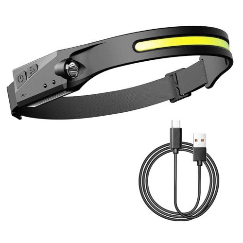 Επαναφορτιζόμενος Φακός Κεφαλής LED Αδιάβροχος IPX4 με Μέγιστη Φωτεινότητα 350lm XPE - Χρώμα: Μαύρο