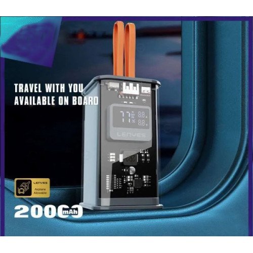 LENYES PX252D PowerBank Wireless PD20W Super Fast Charging 22.5W 20000mAh Μαύρο