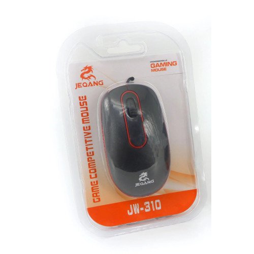 JEQANG JW-310 Ενσύρματο Gaming Ποντίκι Μαύρο-Κόκκινο