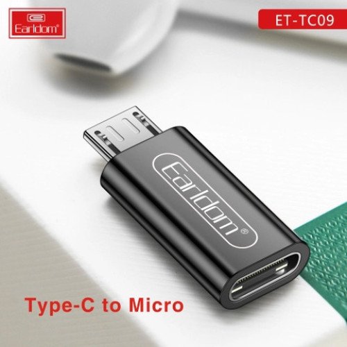 Earldom ET-TC09 Μετατροπέας Micro USB Male σε USB-C Female - Χρώμα: Μαύρο