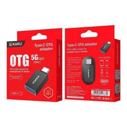 KAKUSIGA KSC-532 Αντάπτορας OTG Type-C σε USB Μαύρο
