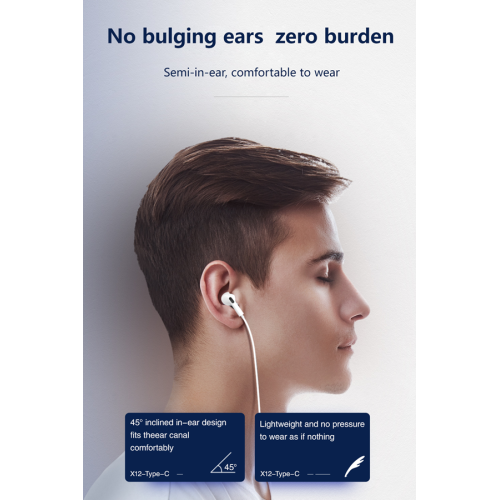 JELLICO EP3A Ενσύρματα Ακουστικά με Υποδοχή Type-C & Ενσωματωμένο Μικρόφωνο 1.2M Άσπρο