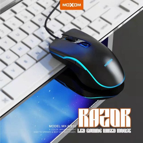 Moxom MX-MS10 Razor RGB Ενσύρματο Gaming Ποντίκι 3600 DPI - Χρώμα: Μαύρο