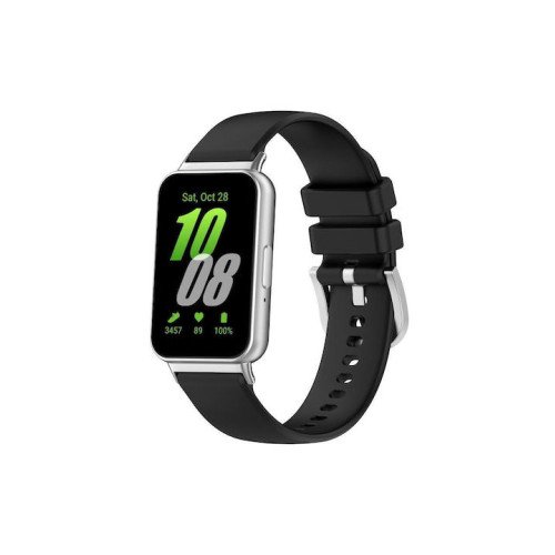Λουράκι Σιλικόνης Metal Connector Liquid Glossy Silicone Watch Band για Samsung Galaxy Fit 3 Sm-R390